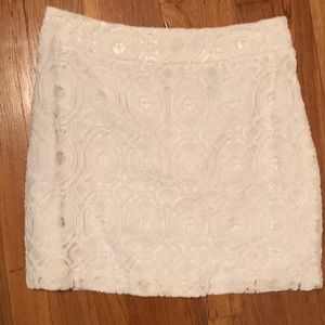 Kensie white lace skirt